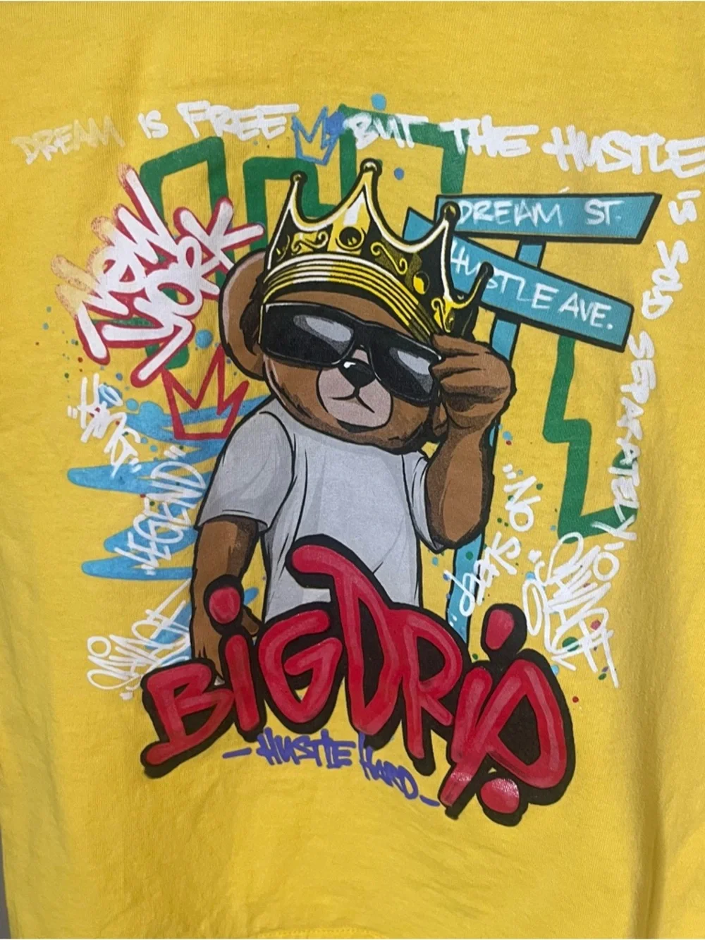Vibes Big Drip Graphic Tee - Yellow‎ Big Kids Sz M